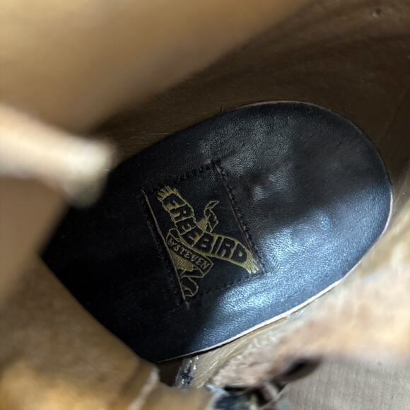 Freebird Holis Boots Women's Black Distressed Leather Lace Up Ankle Booties Sz 7 - Picture 9 of 11